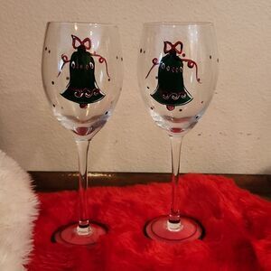 Tabla Christmas Wine Glasses Goblets